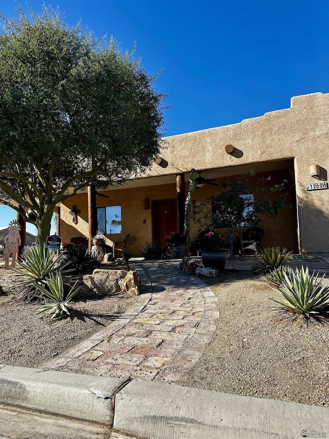 southwest-style home with a patio area