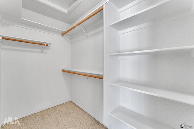 walk in closet with attic access