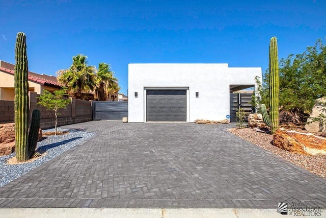 view of property exterior featuring a garage