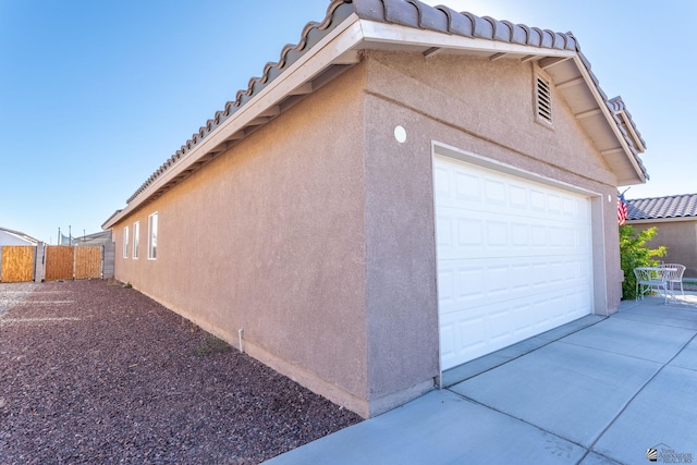 view of garage