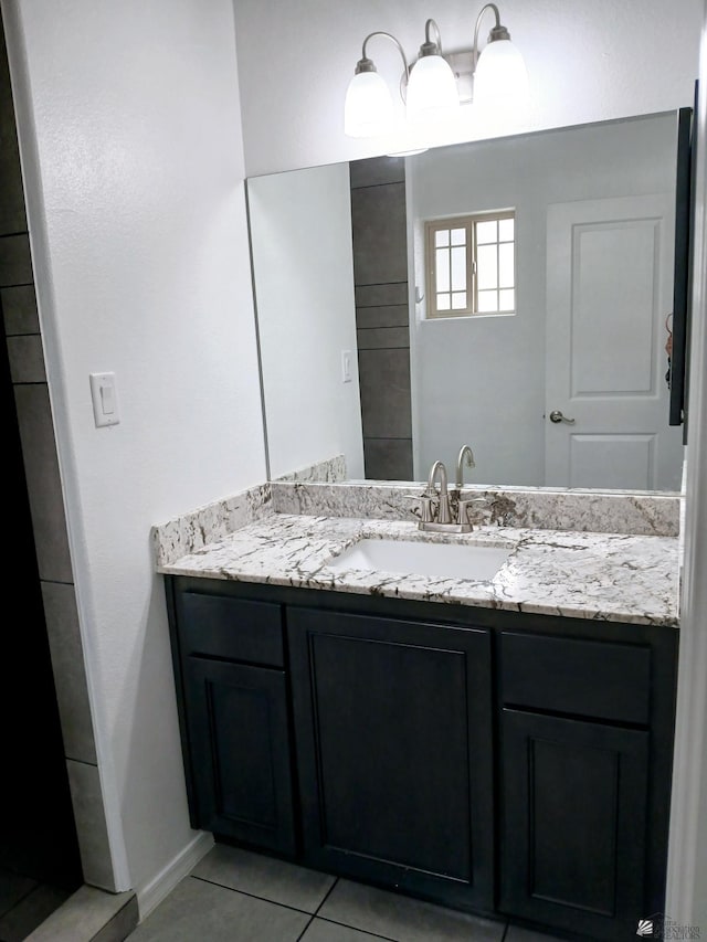 bathroom featuring vanity and tile patterned floors