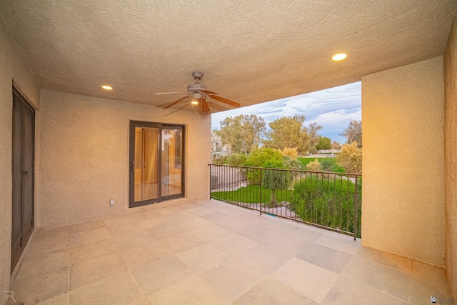 view of patio with ceiling fan