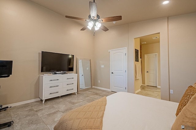 bedroom with ceiling fan