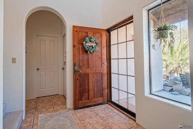 view of tiled foyer