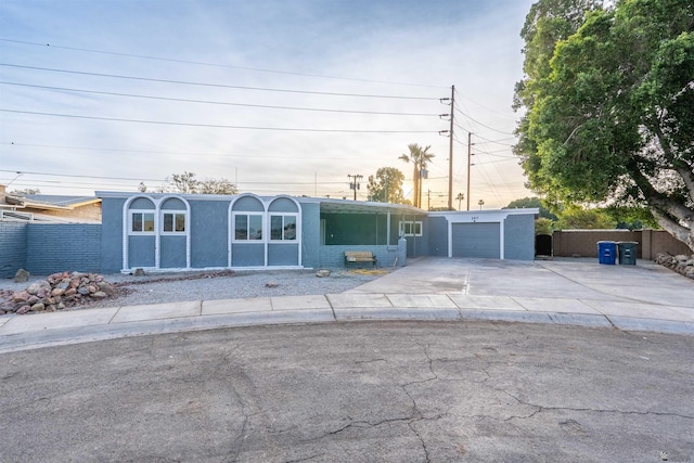 view of front of home with a garage