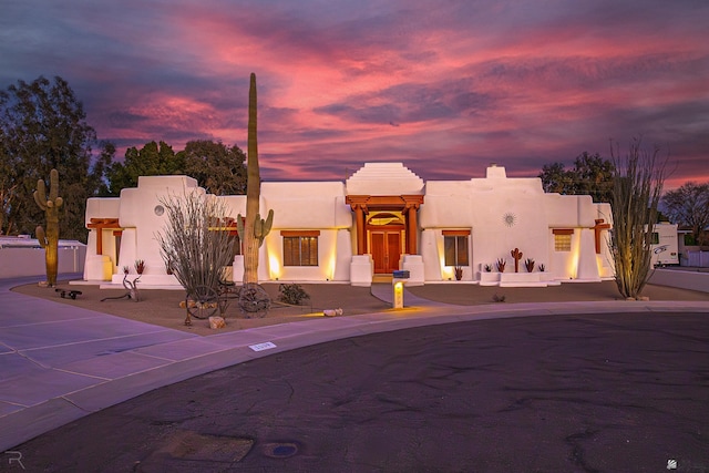 view of pueblo revival-style home