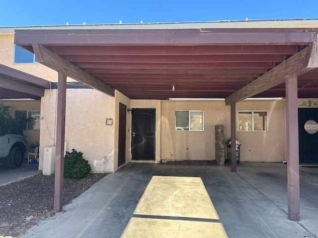 view of car parking with a carport