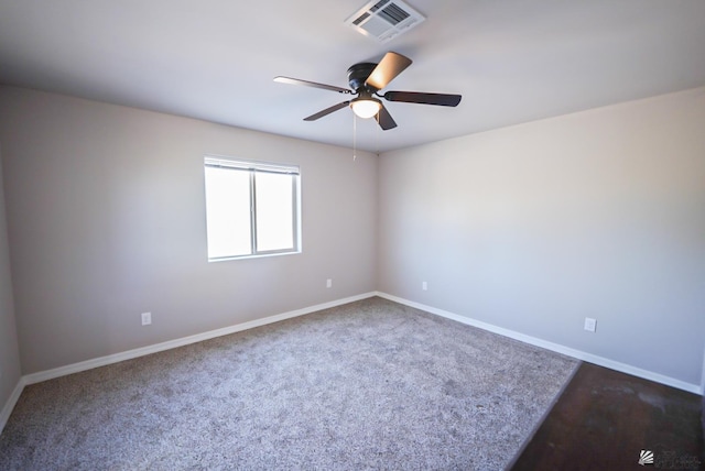 spare room featuring ceiling fan