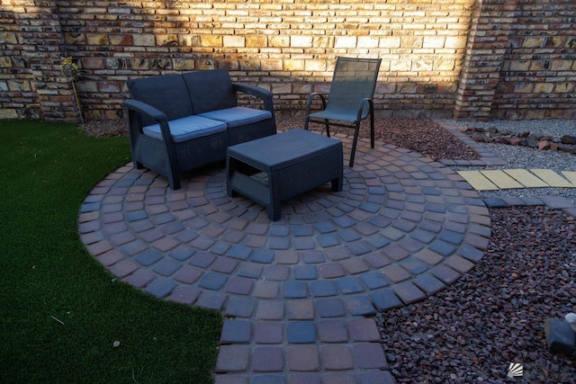 view of patio / terrace with an outdoor living space