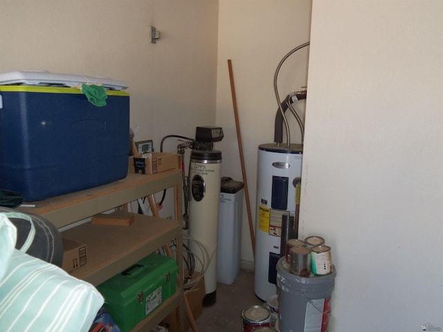 interior space featuring electric water heater