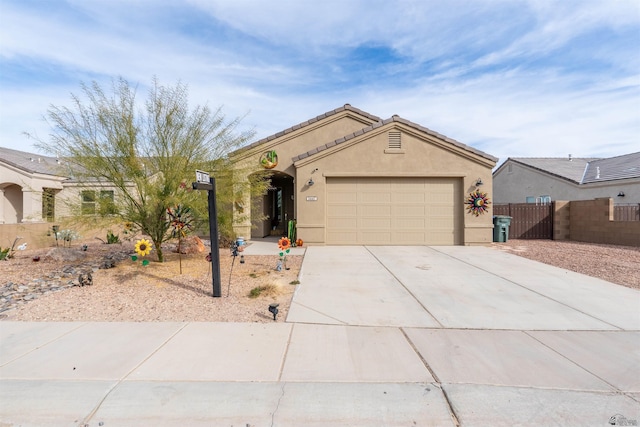 ranch-style house featuring a garage