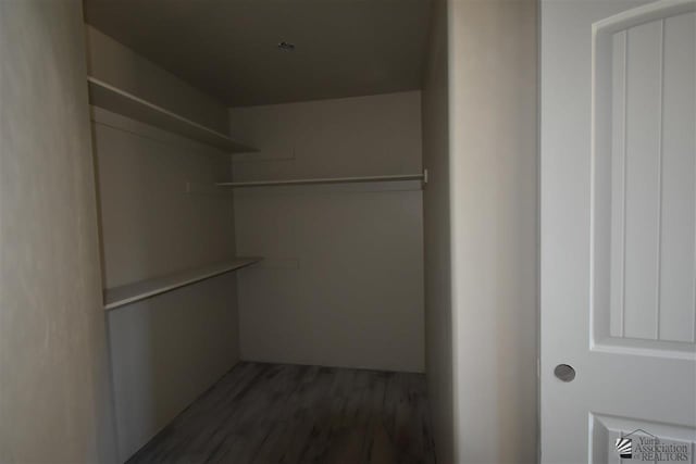 spacious closet with wood finished floors