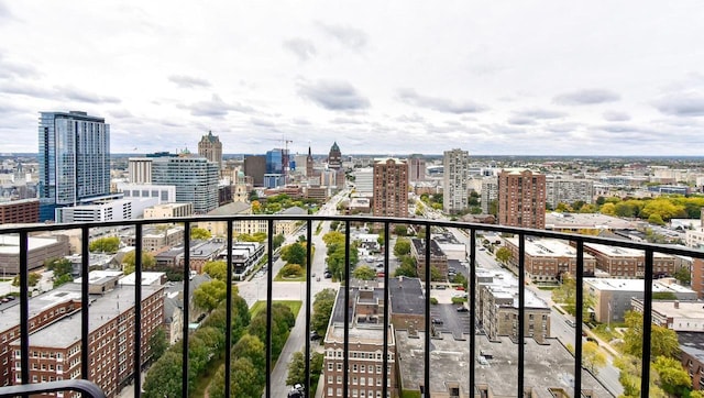 balcony with a city view