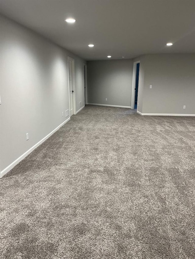 basement with carpet