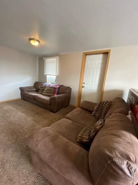 living room with carpet flooring