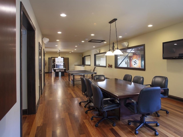 dining room featuring dark wood-type flooring