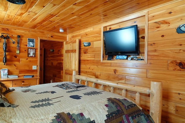 bedroom featuring wooden ceiling