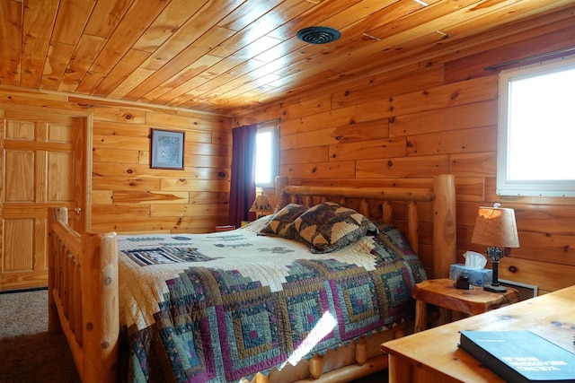 bedroom featuring wood ceiling