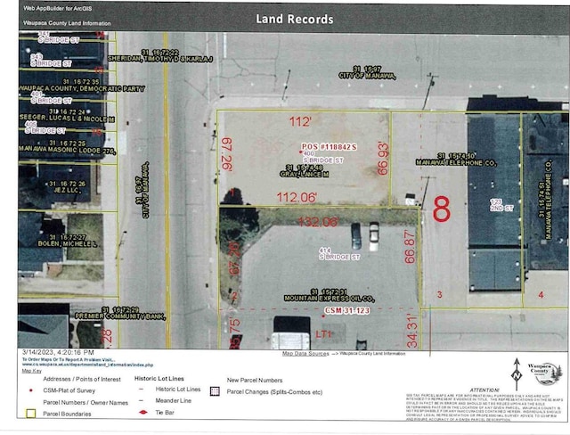 400 Bridge St, Manawa WI, 54949 land for sale