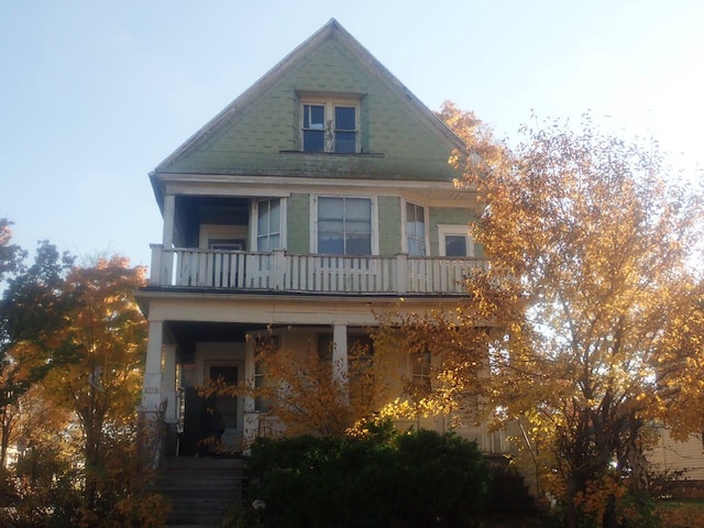 exterior space with a balcony