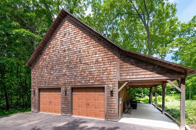 view of garage