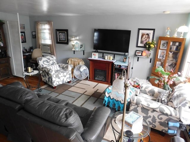 living room featuring light hardwood / wood-style flooring