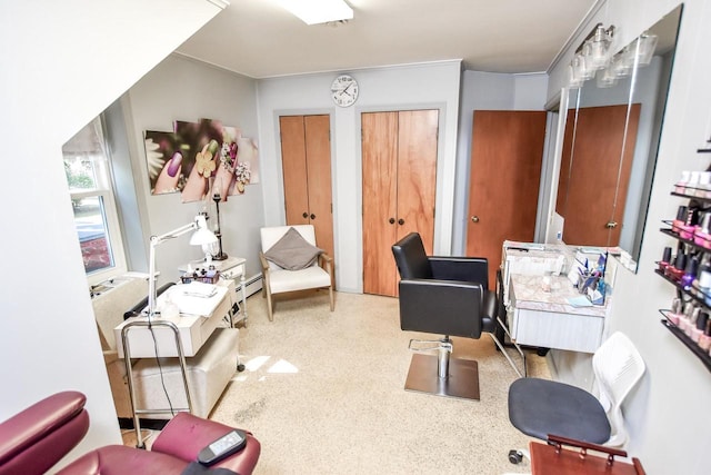 home office with a baseboard radiator