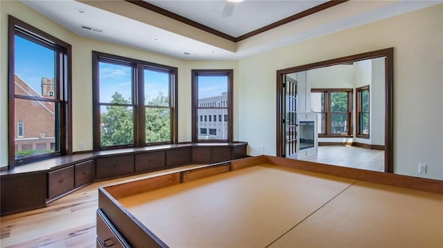 interior space with billiards and light wood-type flooring