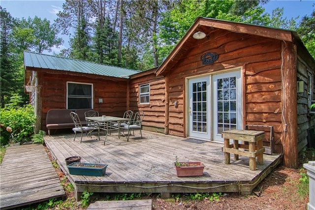 deck featuring french doors