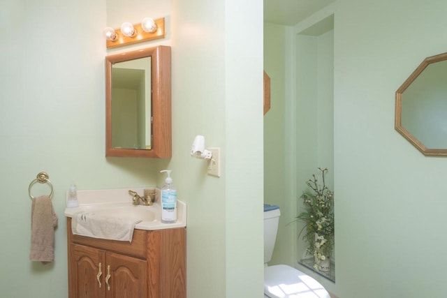 bathroom with toilet and vanity