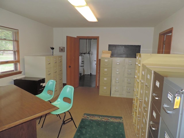 home office featuring light hardwood / wood-style floors