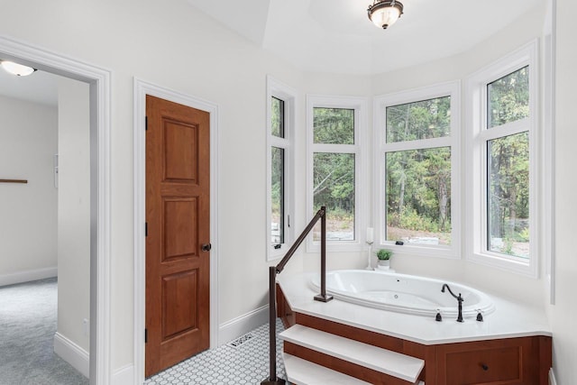 bathroom featuring tile flooring