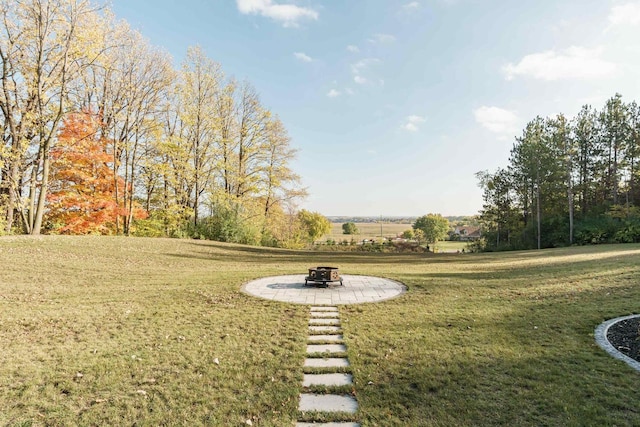 view of property's community with a yard