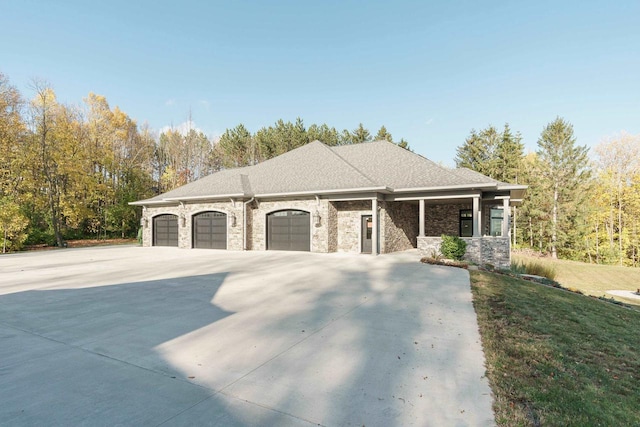 view of front of home with a garage