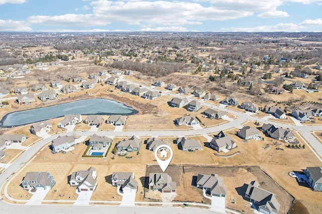 bird's eye view with a residential view