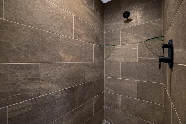 room details with a tile shower