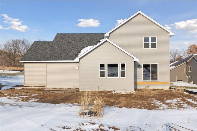 view of snow covered property