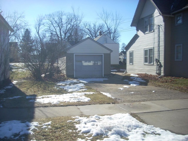 exterior space with a garage