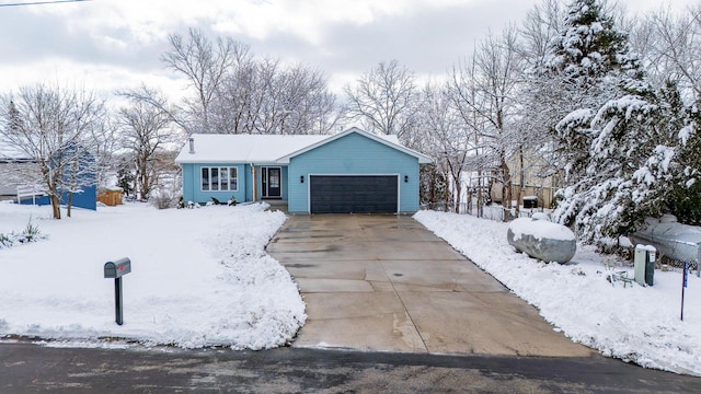 single story home with a garage