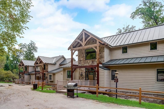 view of front of house featuring a deck