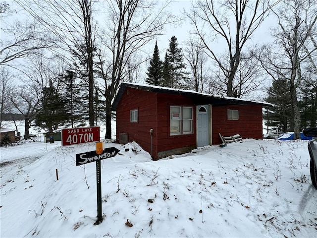 view of snow covered structure