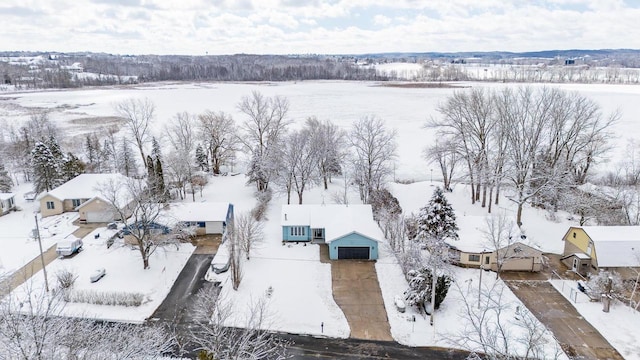 view of snowy aerial view