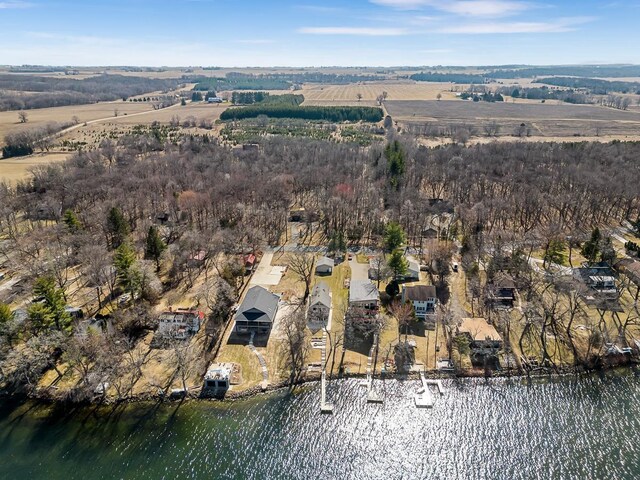 W1188 Spring Grove Rd, Green Lake, WI 54971 - birds eye view of property with a water view