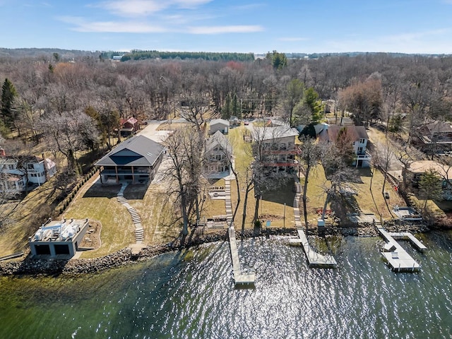 W1188 Spring Grove Rd, Green Lake, WI 54971 - birds eye view of property with a water view