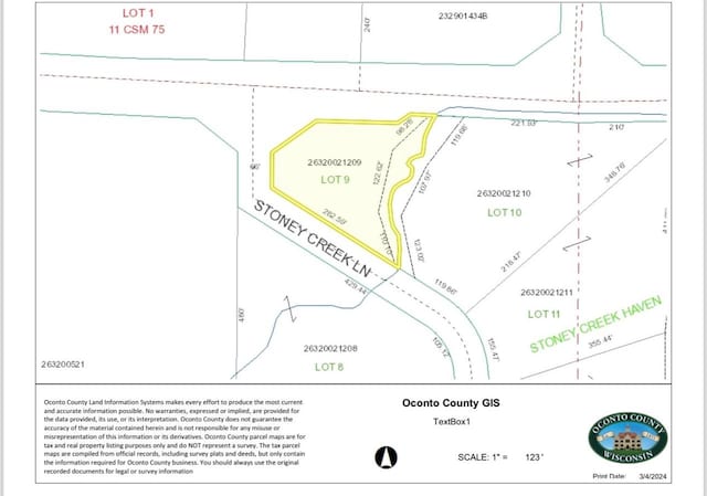 Stoney Creek Ln, Oconto WI, 54153 land for sale