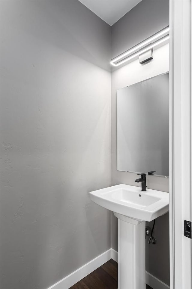 bathroom featuring hardwood / wood-style floors