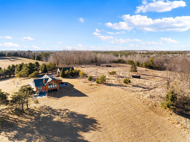 aerial view with a rural view