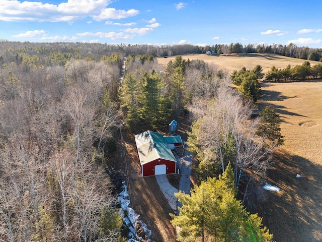 drone / aerial view with a rural view