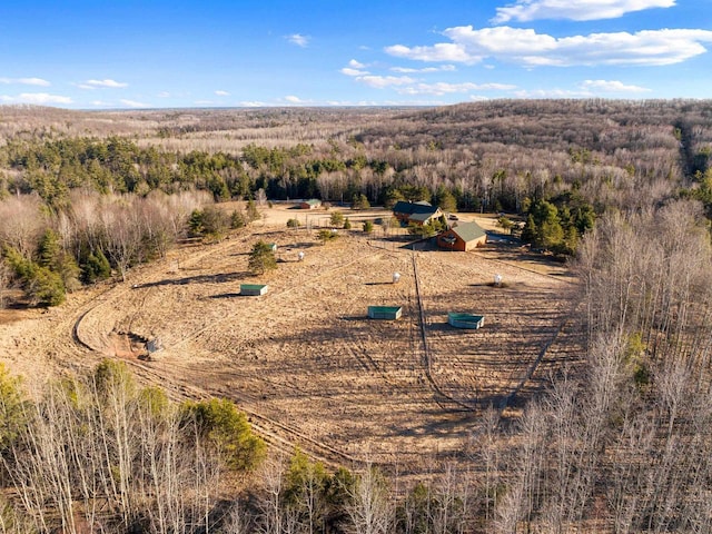 aerial view with a rural view