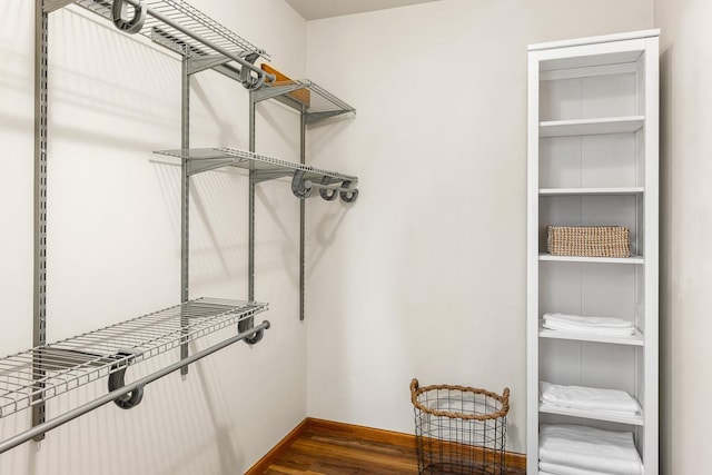 spacious closet with wood-type flooring